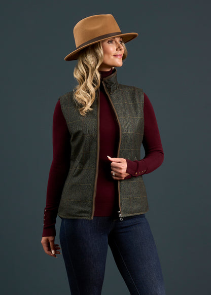 Chaleco técnico de tweed para mujer Didsmere en Mirto - Corte estándar
