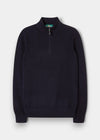 Cairns Geelong Wool 1/4 Zip Jumper in Dark Navy - Regular Fit