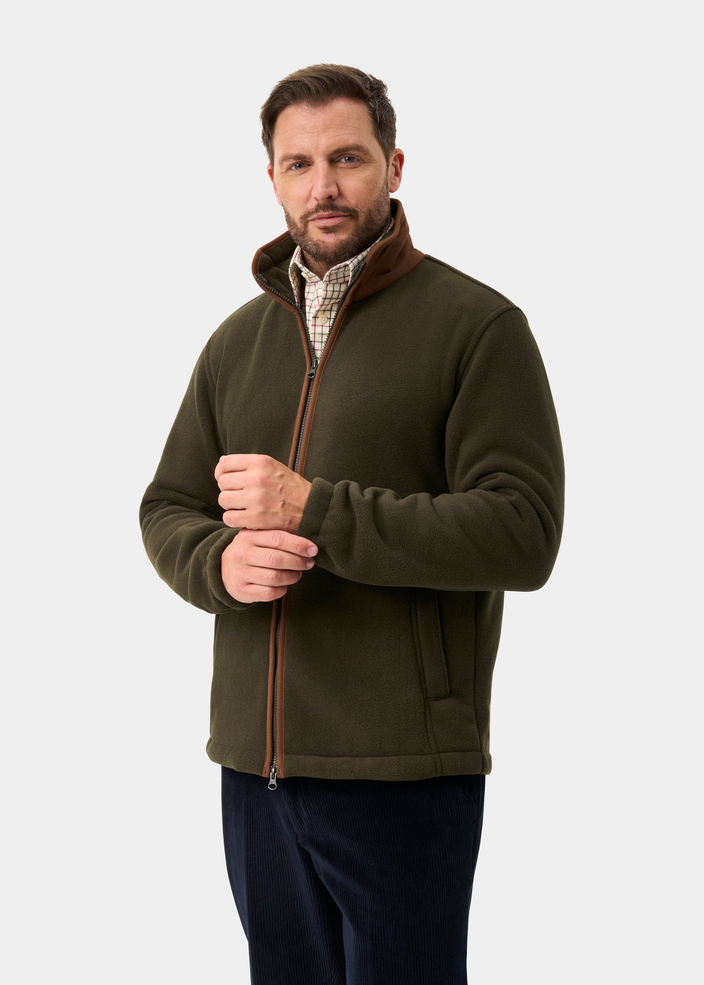 Aylsham Men's Fleece Jacket In Green - Regular Fit