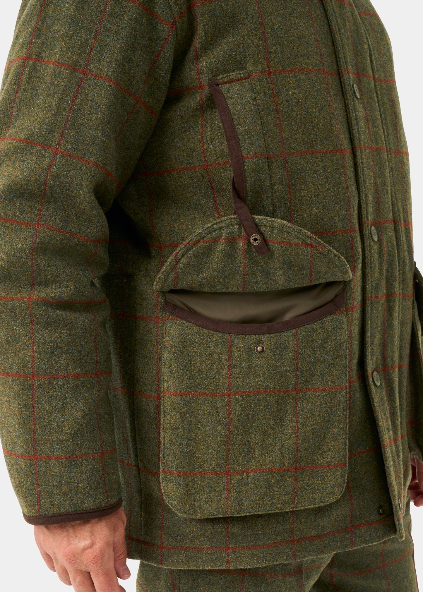 Combrook Men's Tweed Waterproof Shooting Field Coat in Reed  -  Shooting Fit