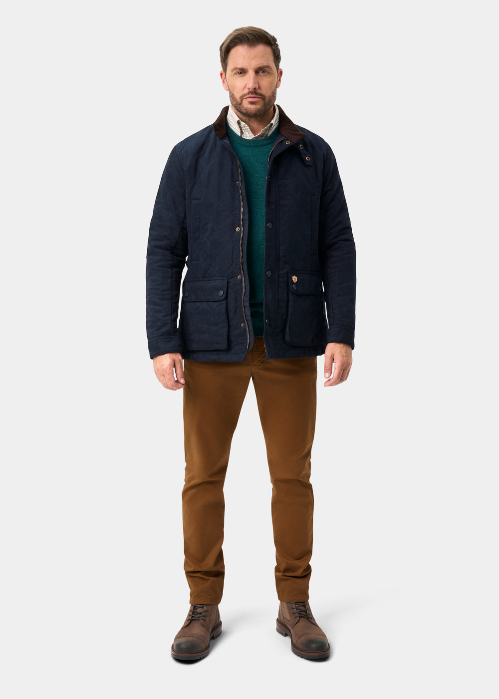 Felwell Men's Quilted Jacket In Dark Navy - Regular Fit