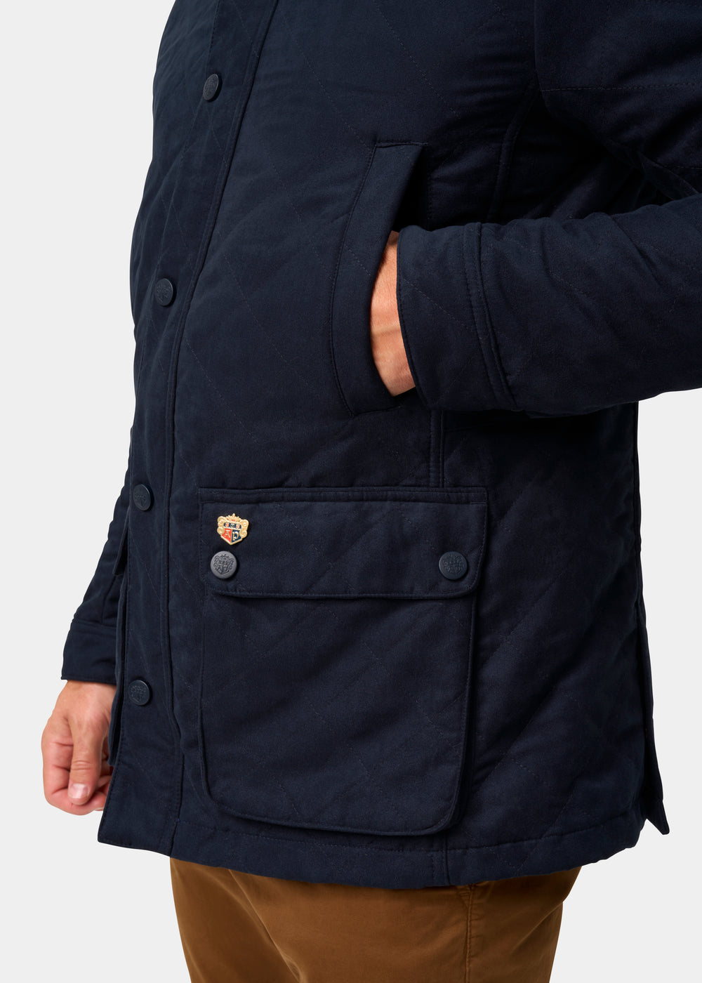 Felwell Men's Quilted Jacket In Dark Navy - Regular Fit