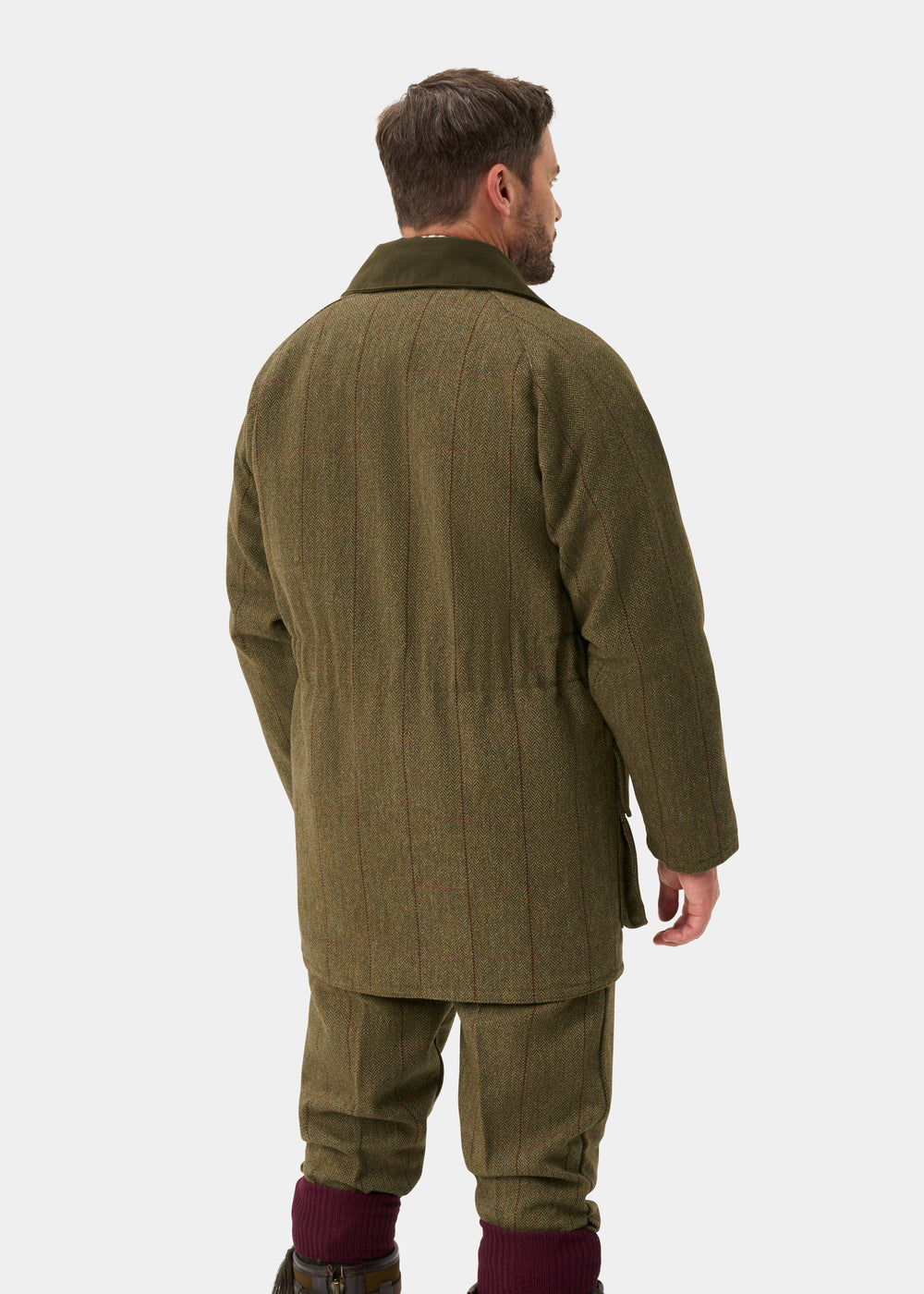 Rutland Men's Tweed Waterproof Shooting Coat in Oakley  -  Regular Fit
