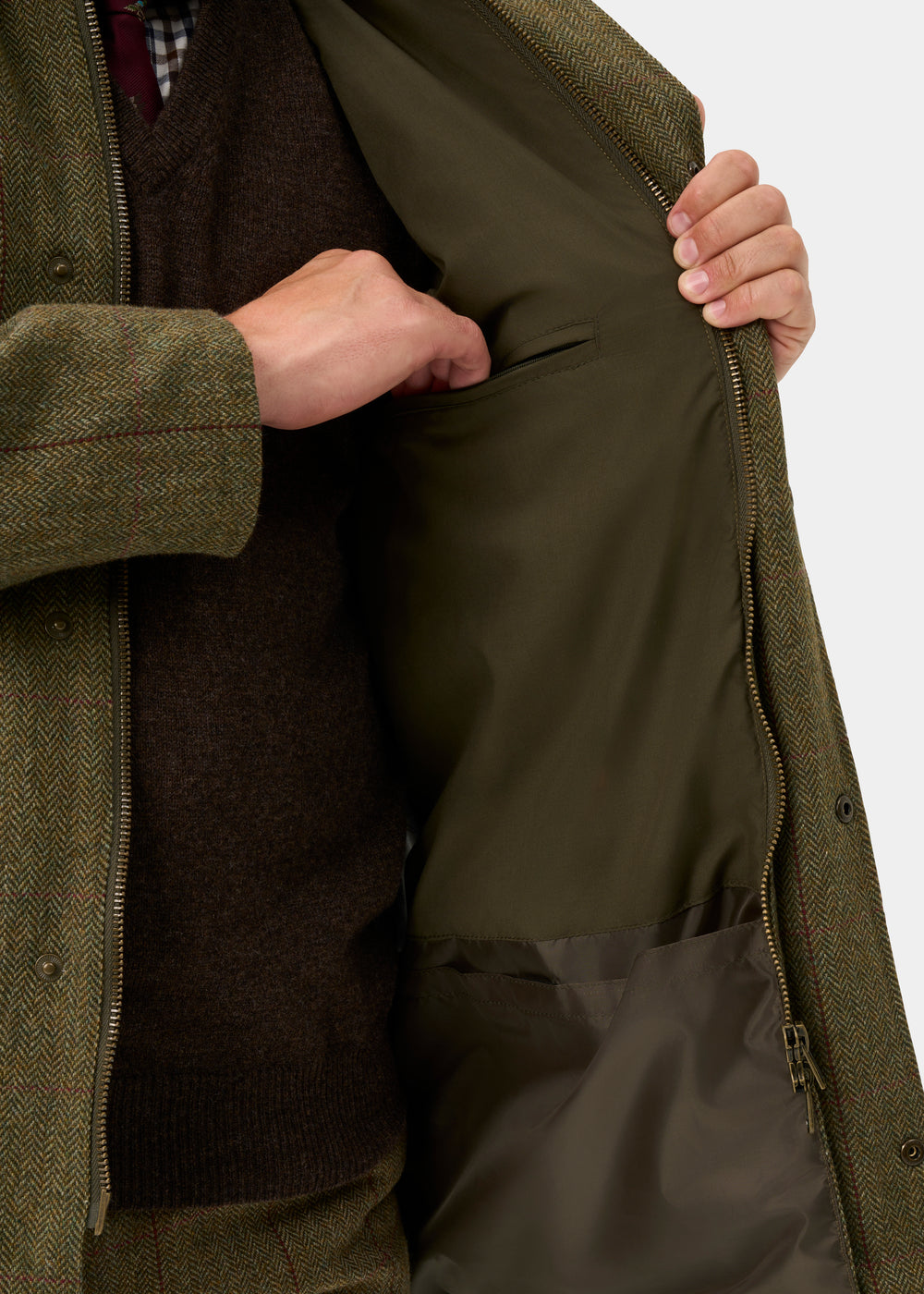 Rutland Men's Tweed Waterproof Shooting Coat in Oakley  -  Regular Fit