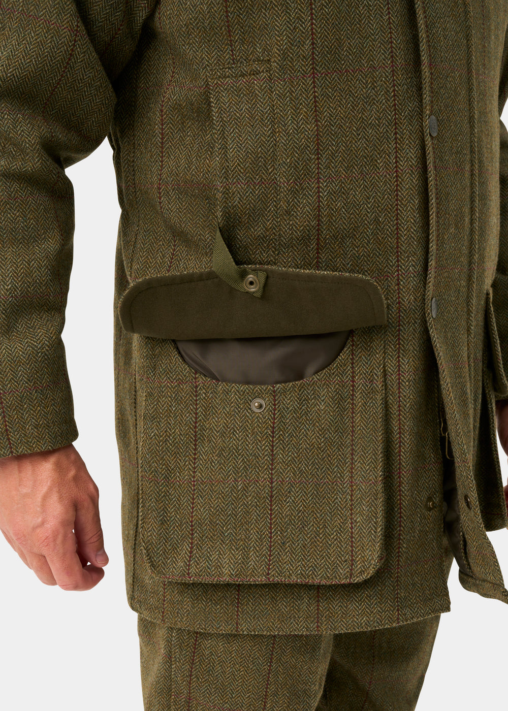 Rutland Men's Tweed Waterproof Shooting Coat in Oakley  -  Regular Fit