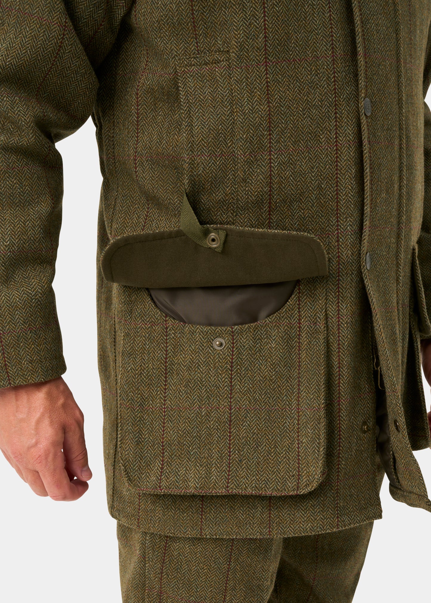 Rutland Men's Tweed Waterproof Shooting Coat in Oakley  -  Regular Fit