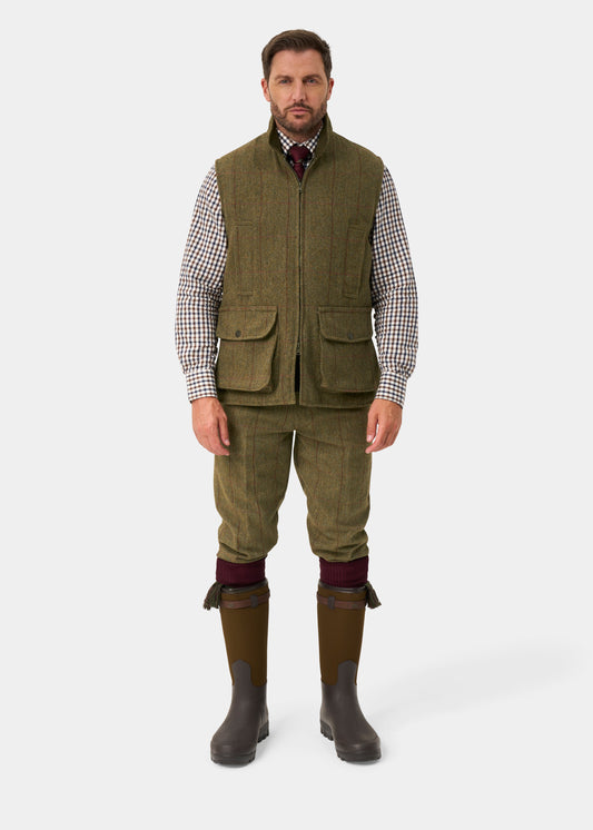 Rutland Men's Tweed Waistcoat In Oakley - Shooting Fit