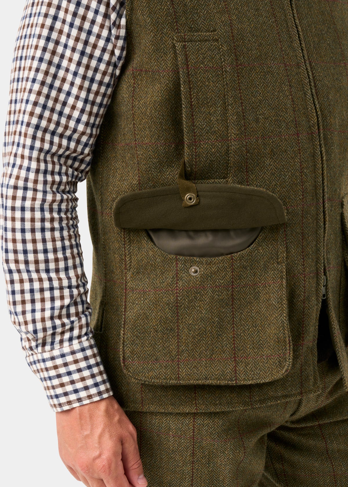 Rutland Men's Tweed Waistcoat In Oakley - Shooting Fit
