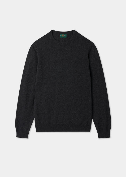 Men's Cashmere Crew Neck Jumper in Charcoal