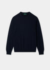Men's Cashmere Crew Neck Jumper in Dark Navy