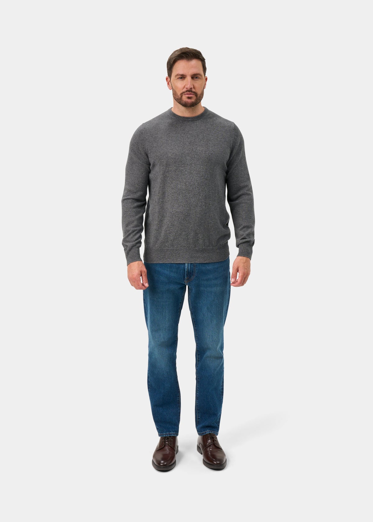 Jersey de Cuello Redondo de Pura Cashmere Melfort en Derby - Corte Regular