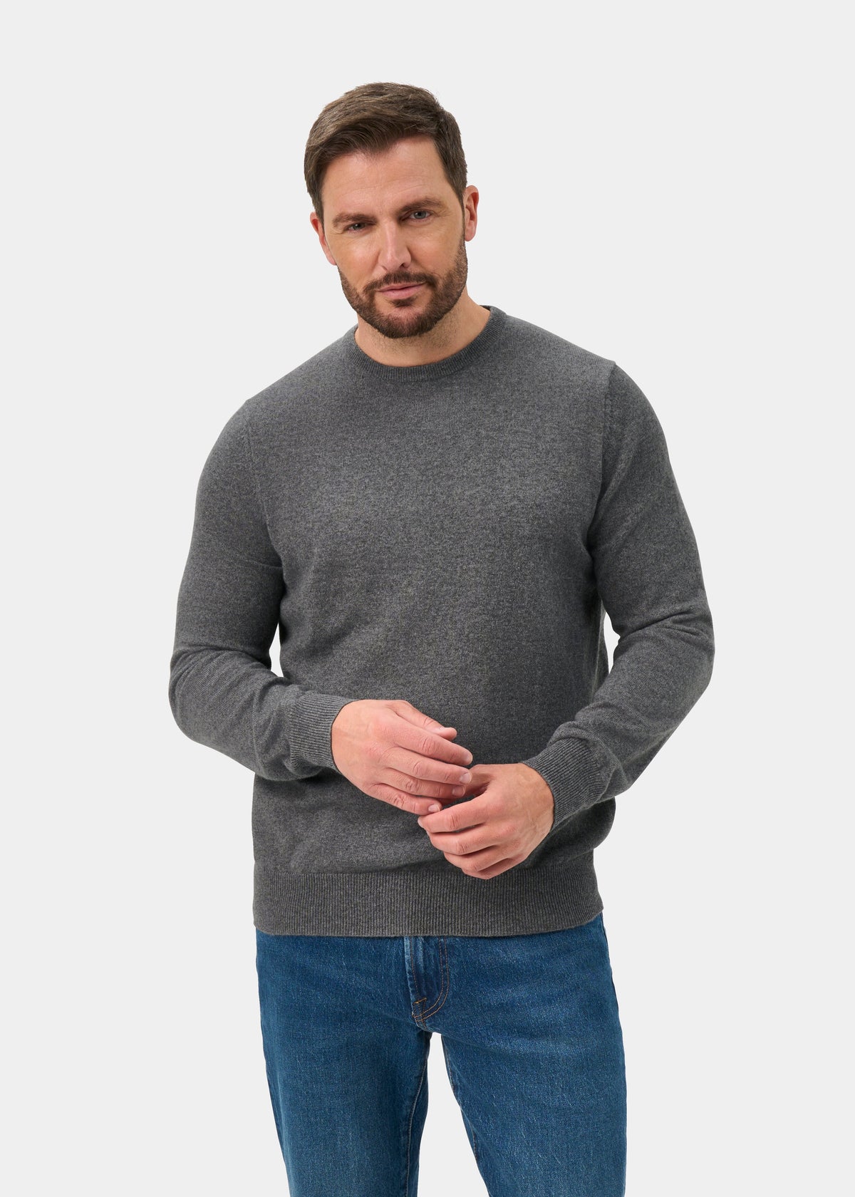 Jersey de Cuello Redondo de Pura Cashmere Melfort en Derby - Corte Regular