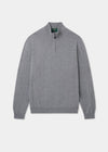 Men's Cashmere Quarter Zip Neck Jumper in Light Grey Mix