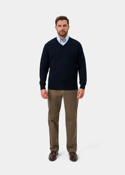 Haddington Cashmere Jumper in Dark Navy - Regular Fit