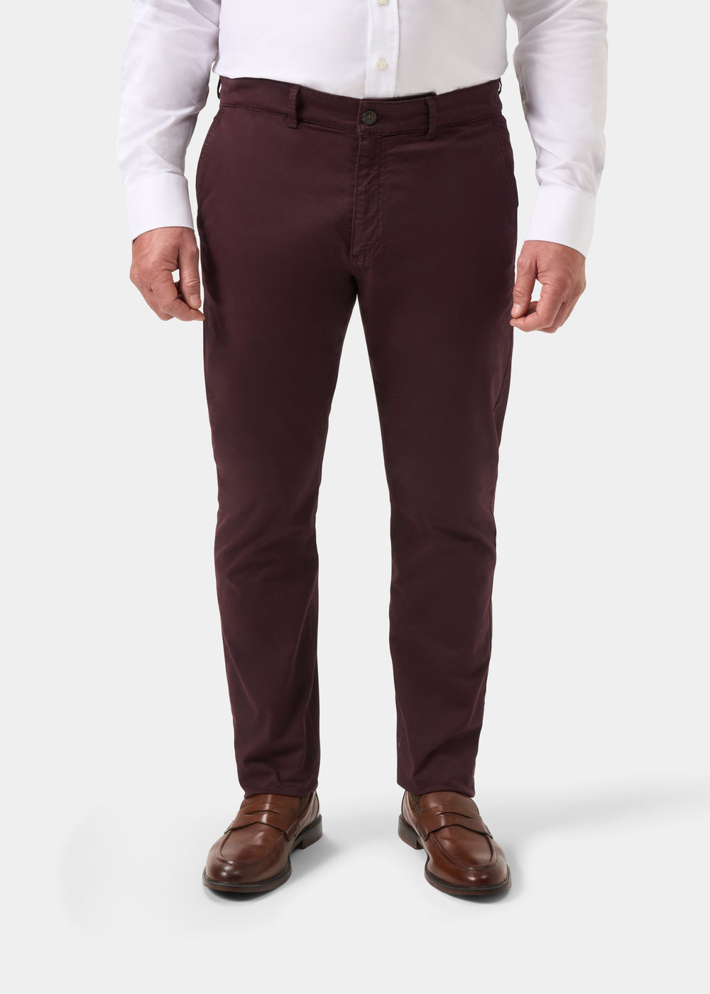 Men's Chino Trousers in Red Wine
