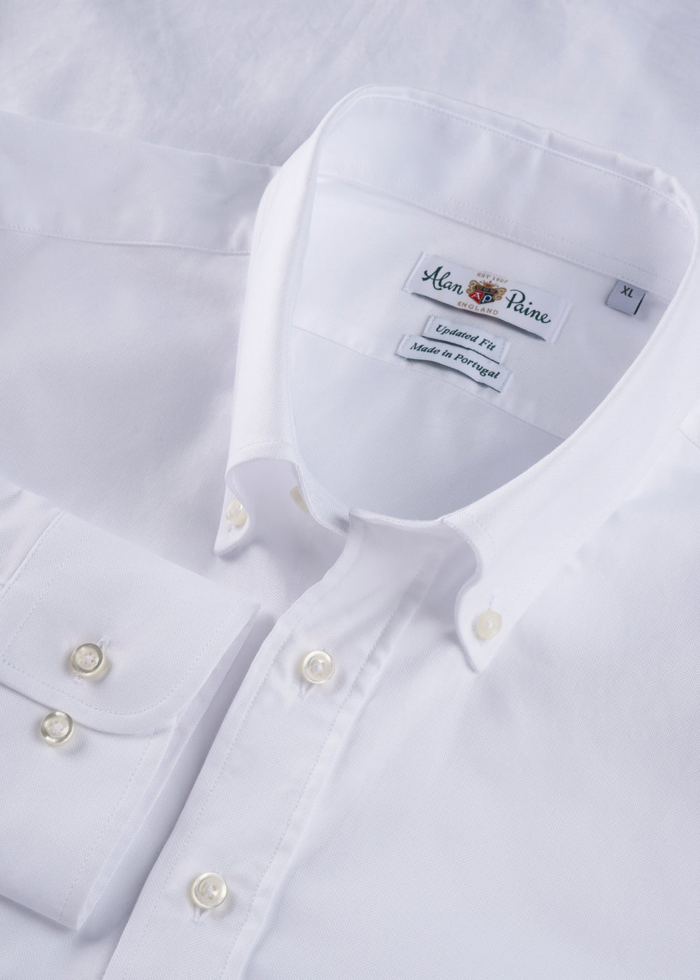 Men's Cotton Long Sleeve Shirt in White