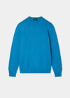 Men's Cotton Cashmere Crew Neck Jumper in Blue