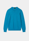 Men's Cotton Cashmere Crew Neck Jumper in Bright Blue