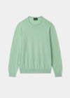 Men's Cotton Cashmere Crew Neck Jumper in Pale Green