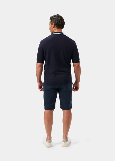 Men's Cotton Cashmere Polo Shirt in Navy