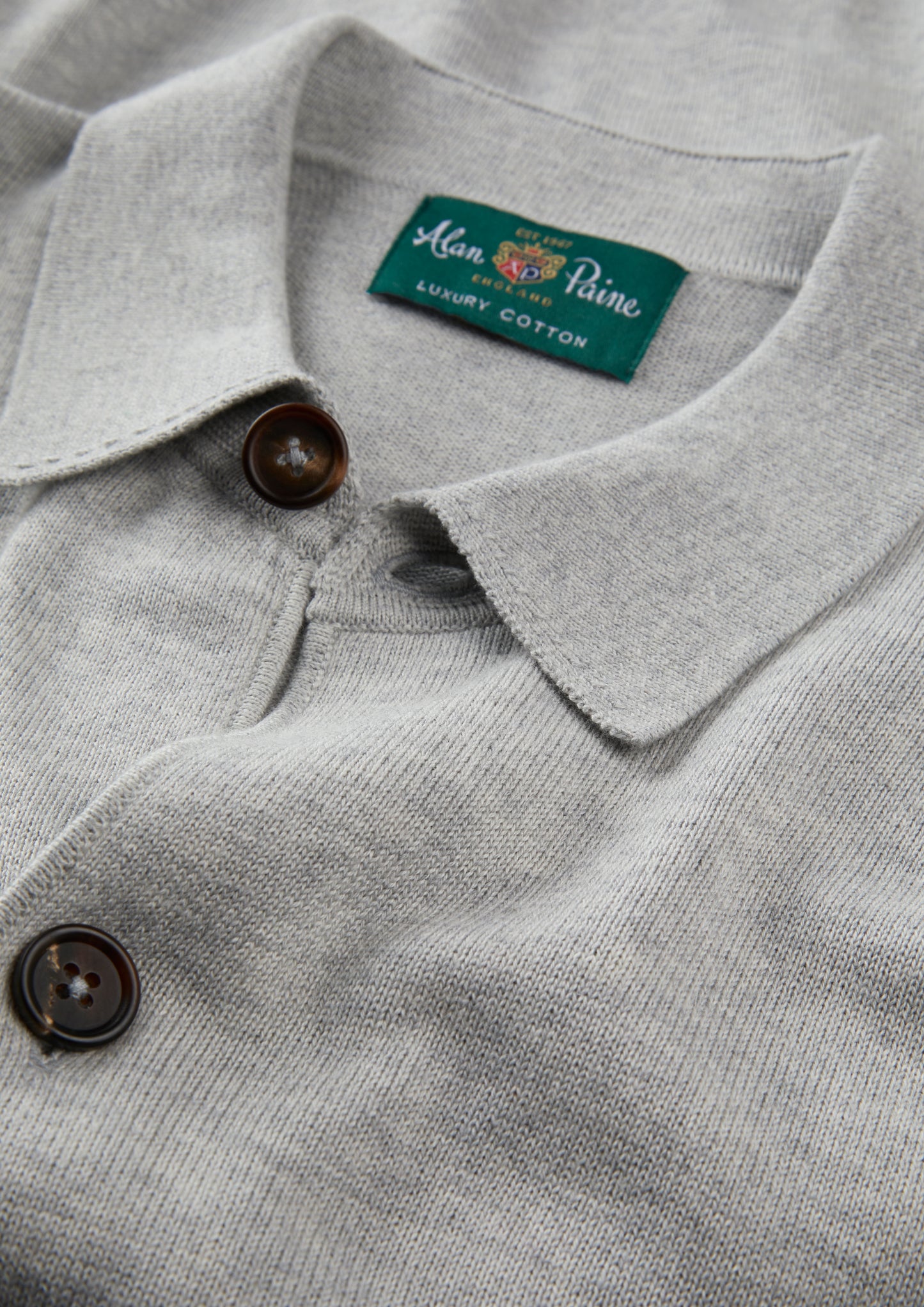 Men's Cotton Cashmere Collared Shirt in Light Grey