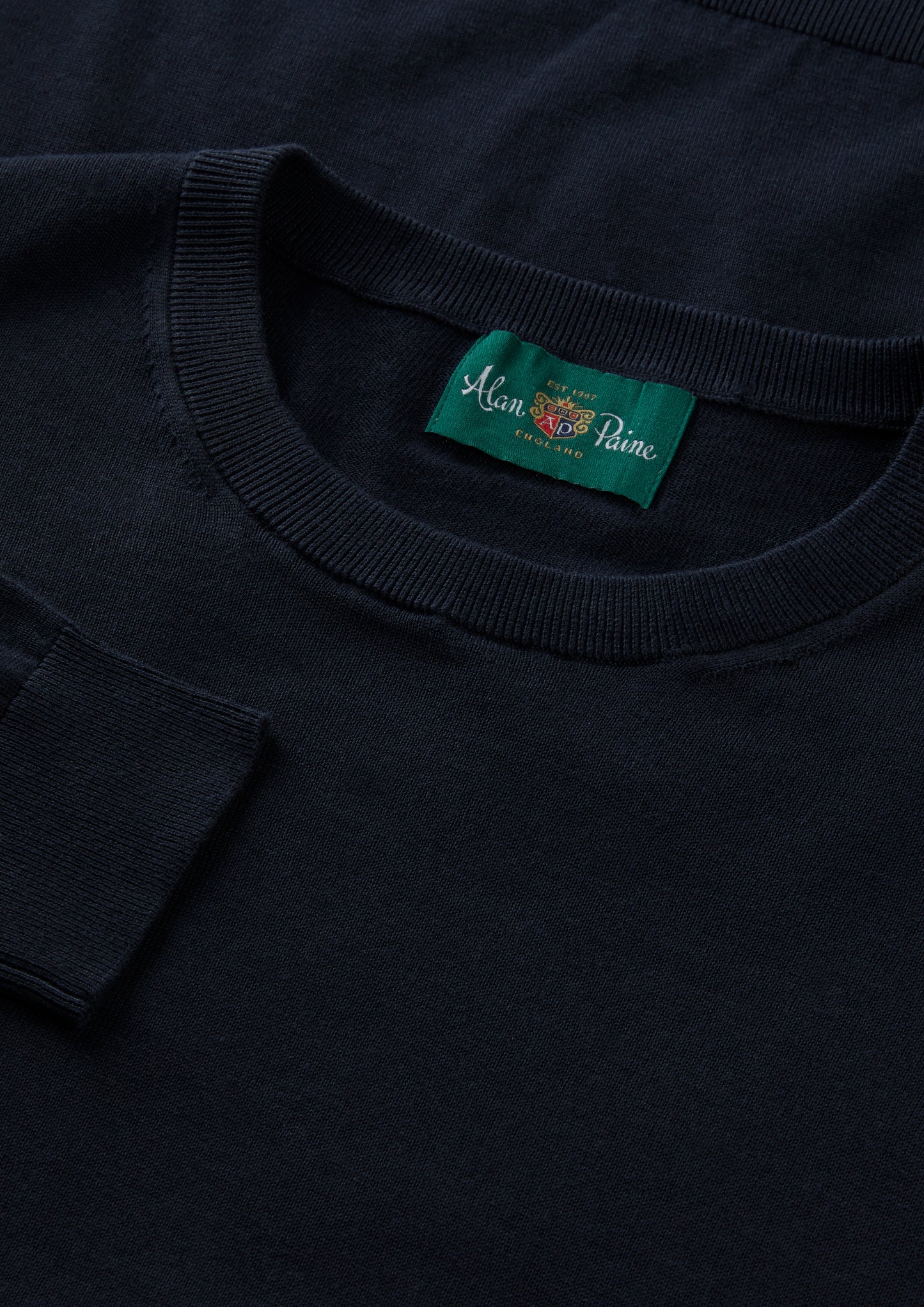 Men's Cotton Crew Neck Jumper in Dark Navy
