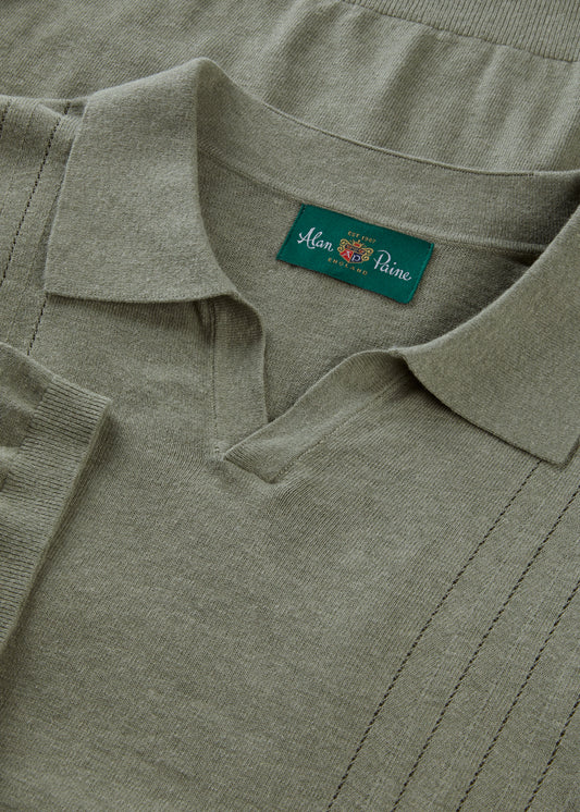 Men's Cotton Short Sleeve Jumper in Green