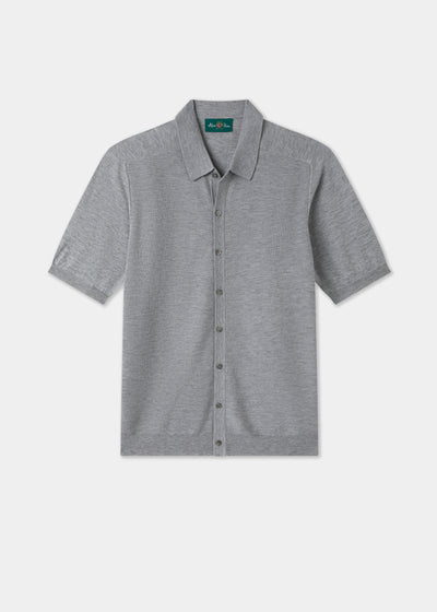 Men's Cotton Merino Shirt in Light Grey