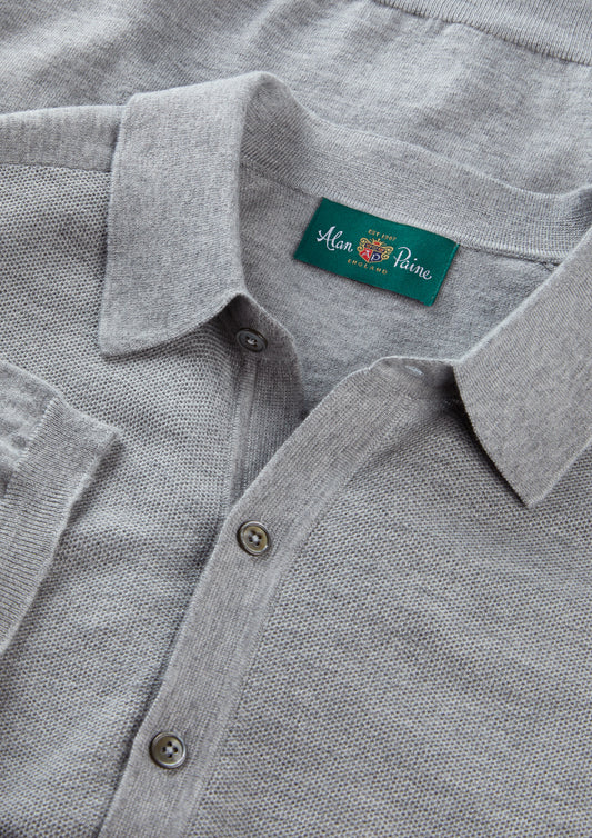 Men's Cotton Merino Shirt in Light Grey