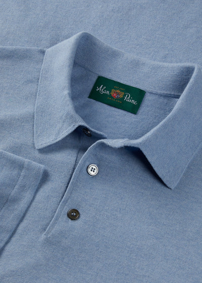 Men's Cotton Polo Shirt in Light Blue