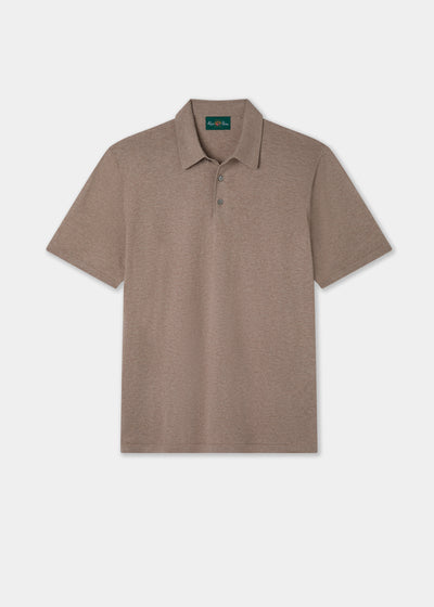 Men's Cotton Polo Shirt in Light Brown