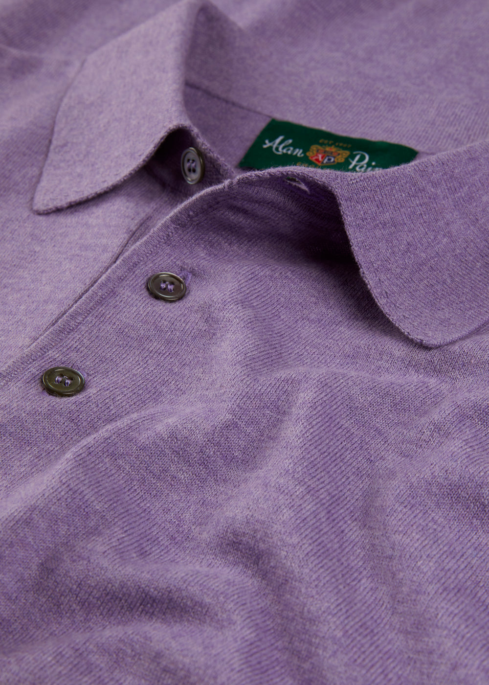 Men's Cotton Polo Shirt in Pale Purple
