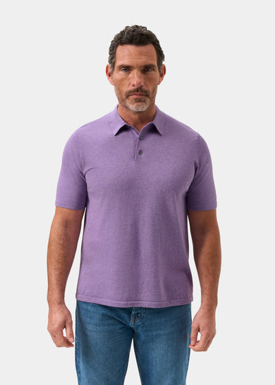 Men's Cotton Polo Shirt in Pale Purple