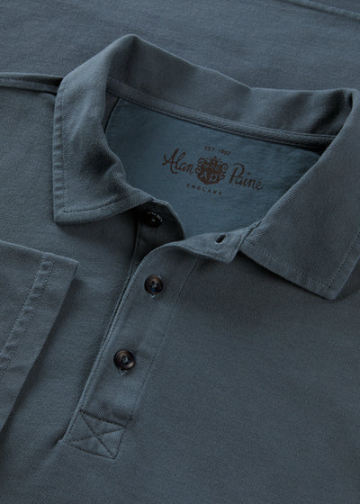Men's Pique Cotton Polo Shirt in Navy