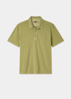 Men's Pique Cotton Polo Shirt in Olive Green