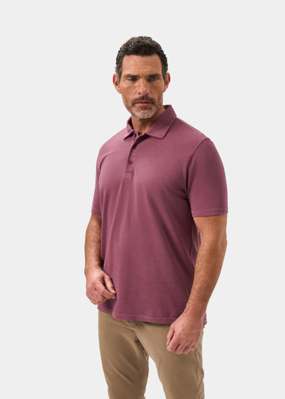 Men's Pique Cotton Polo Shirt in Red