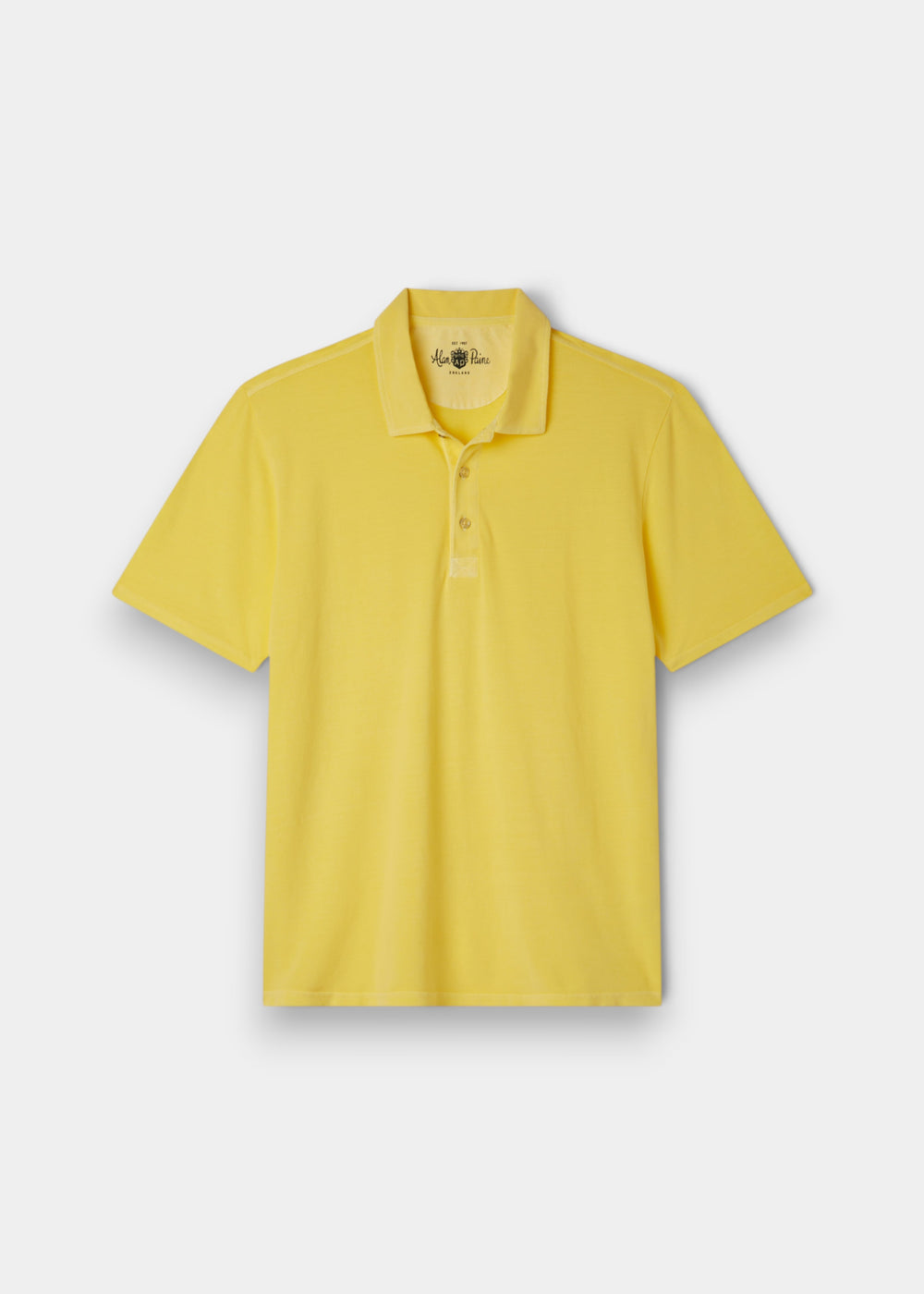 Camiseta Polo Weymouth de Pura Algodón con Efecto Lavado en Lemon - Corte Regular