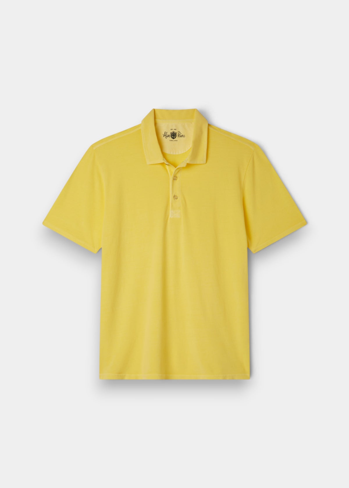 Camiseta Polo Weymouth de Pura Algodón con Efecto Lavado en Lemon - Corte Regular