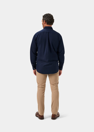 Mens Cotton Long Sleeve Shirt in Navy