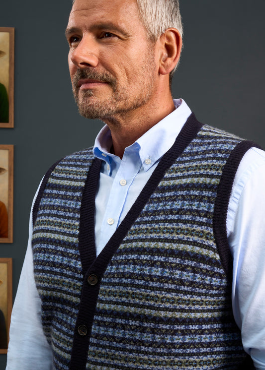 Mens-Fairisle-Slipover-Navy
