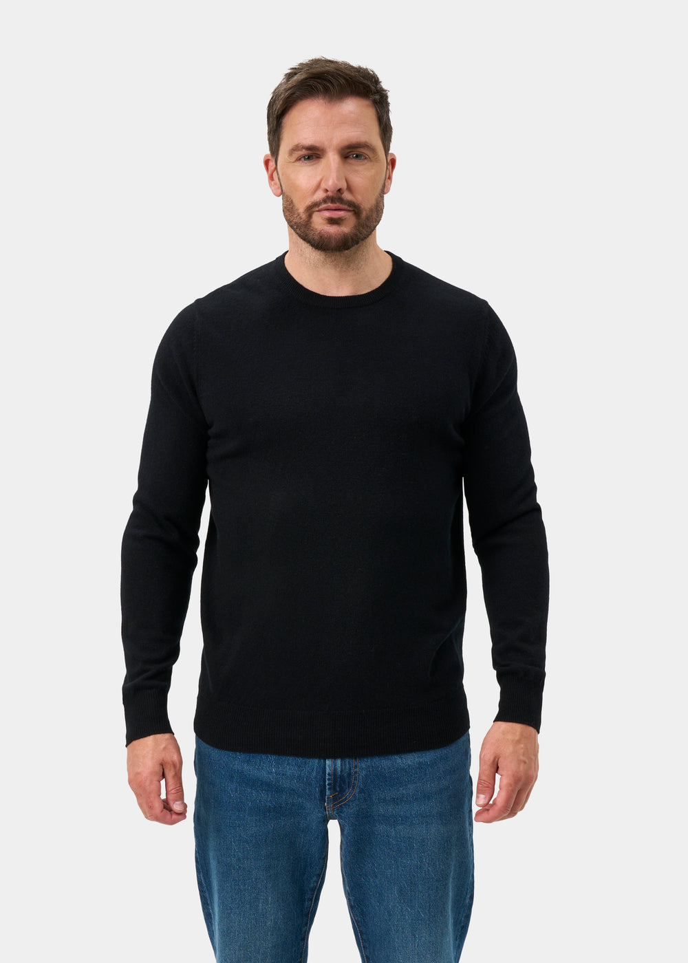 Brisbane Geelong Wool Jumper in Black - Regular Fit