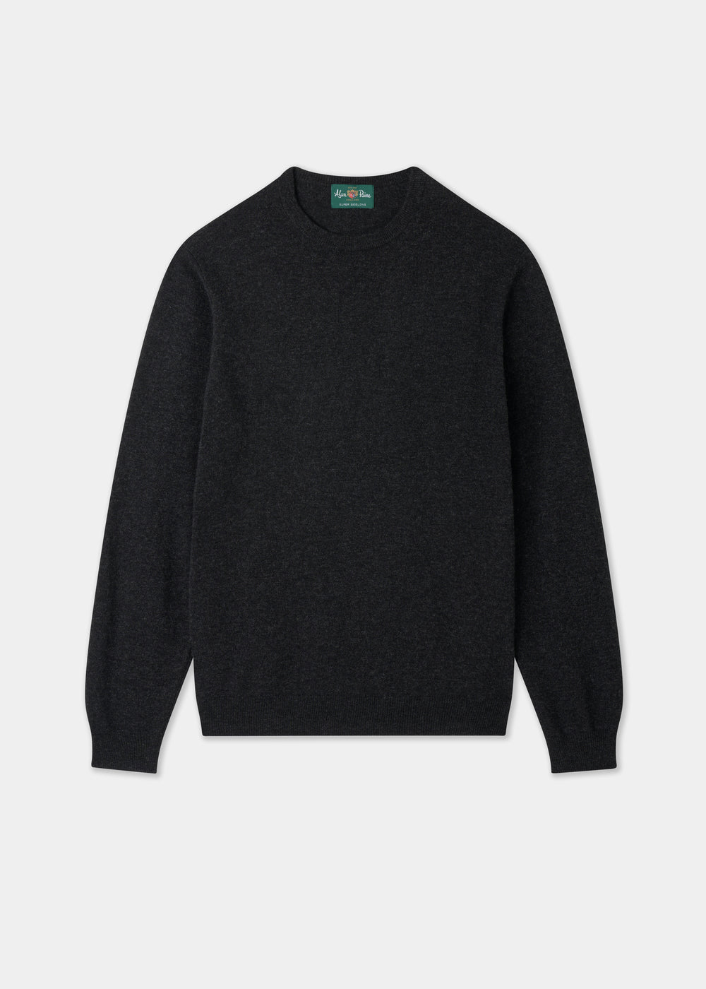Men's Geelong Wool Crew Neck Jumper in Charcoal