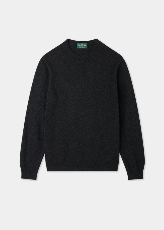Men's Geelong Wool Crew Neck Jumper in Charcoal