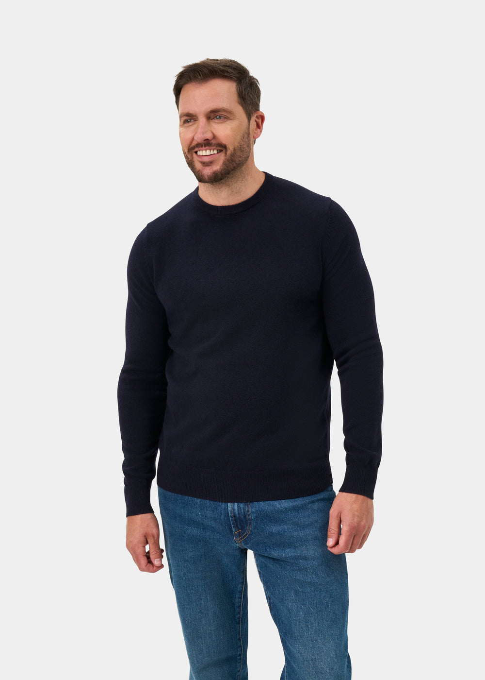 Brisbane Geelong Wool Jumper in Dark Navy - Regular Fit