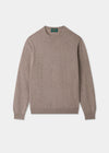 Men's Geelong Wool Crew Neck Jumper in Mushroom