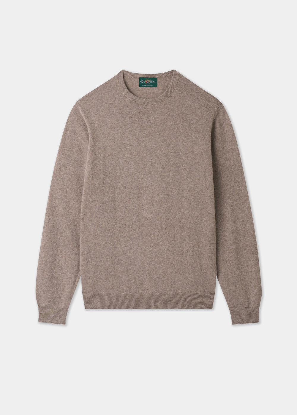 Men's Geelong Wool Crew Neck Jumper in Mushroom