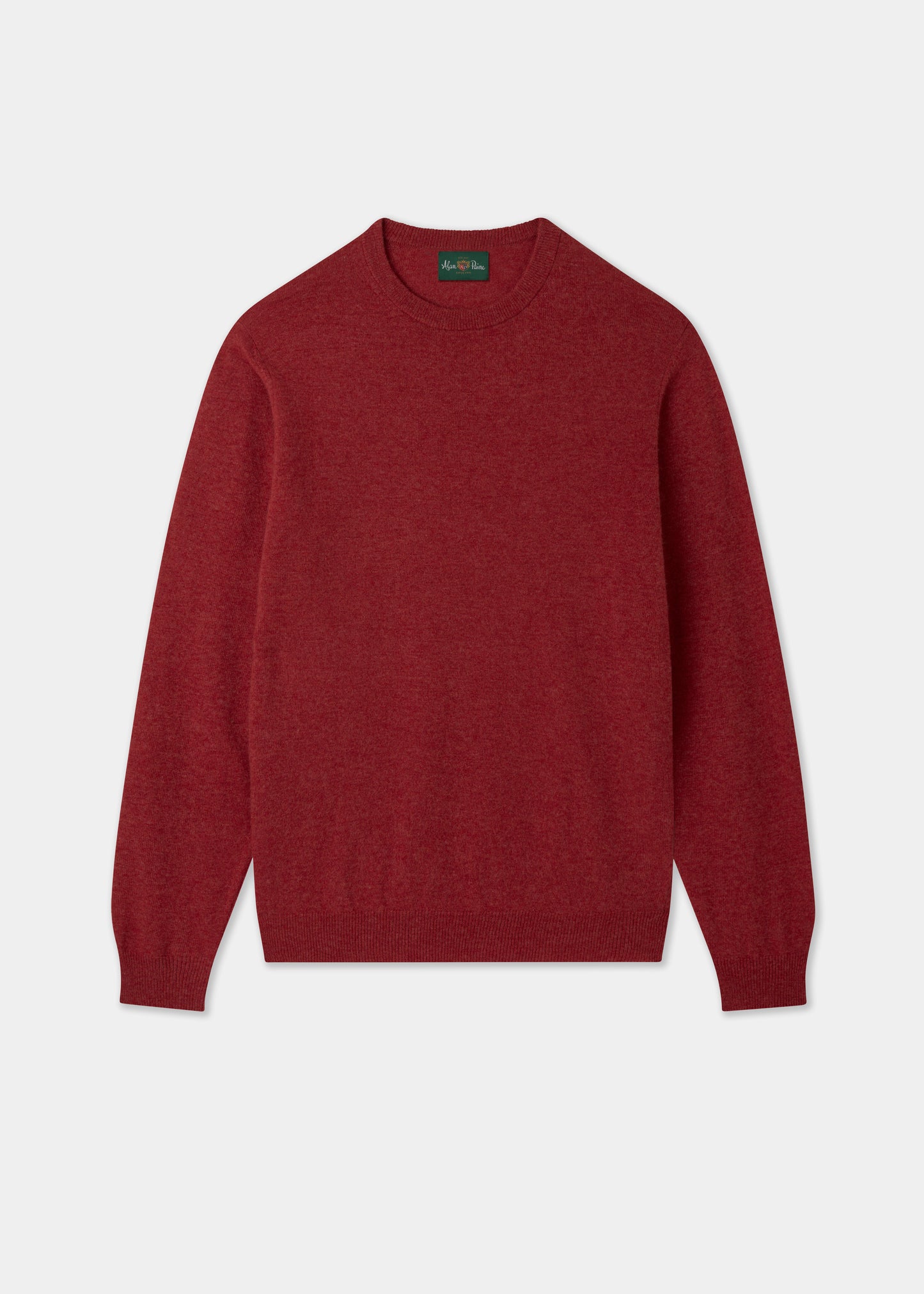 Men's Geelong Wool Crew Neck Jumper in Poppy Melange
