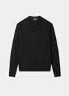 Men's Geelong Wool Vee Neck Jumper in Charcoal