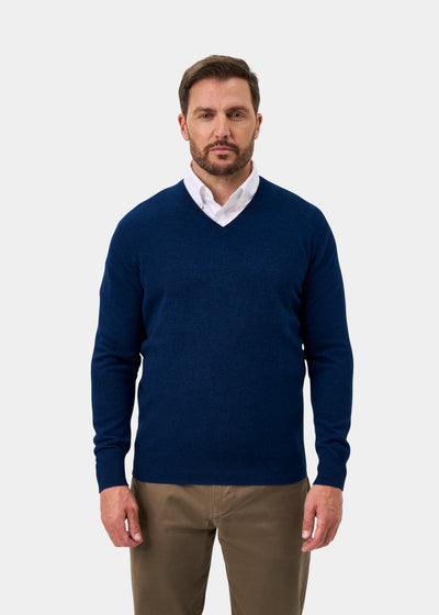 Albury Geelong Wool Jumper in Indigo - Regular Fit