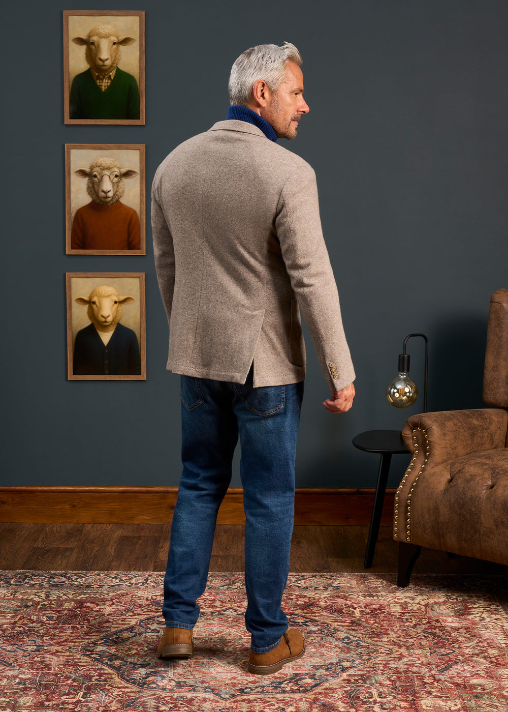 Mens-Knitted-Blazer-Cream